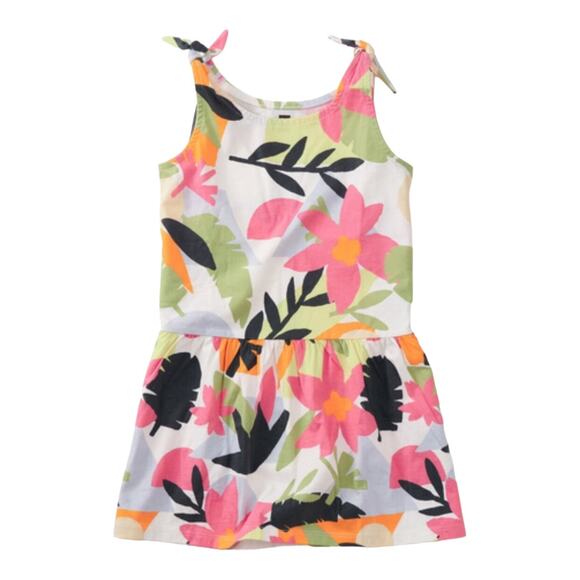 Tea Collection NWT Tie Shoulder Drop Hem Dress. Size 5 - Picture 1 of 3